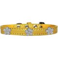 Mirage Pet Products Silver Flower Widget Croc Dog CollarYellow Size 18 720-12 YWC18